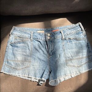 Pilcro Blue Distressed Jean Shorts